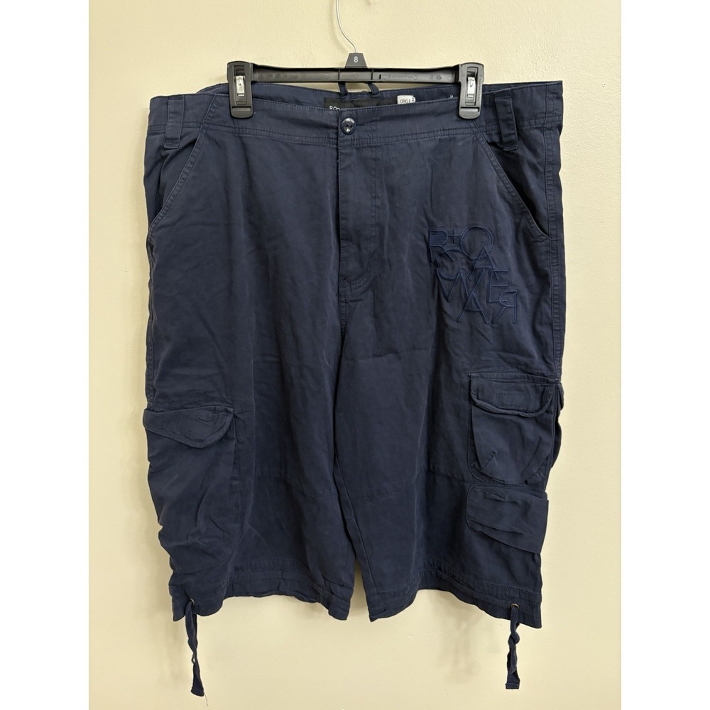 Vintage Rocawear Y2K Baggy Cargo Shorts Mens Size 40 Navy Blue Hip Hop Skater